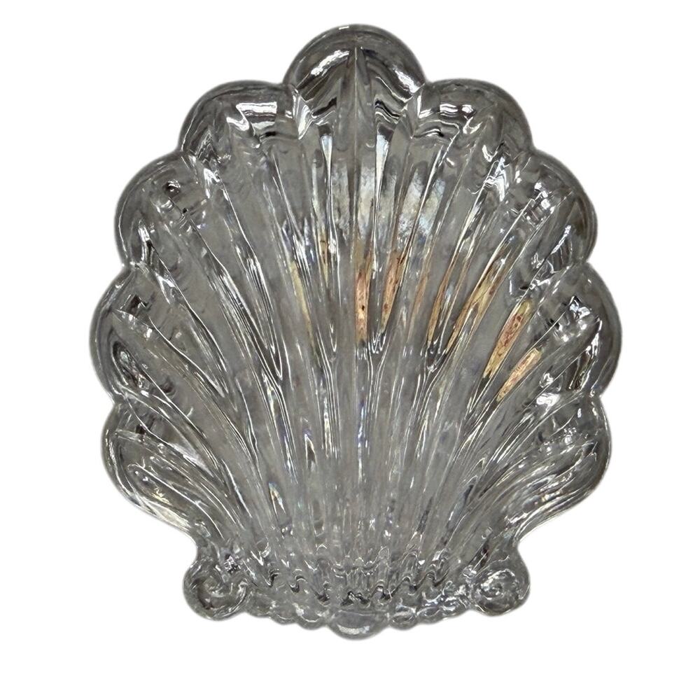 Nachtmann Small Lead Crystal Shell Lidded Trinket Dish, Vintage